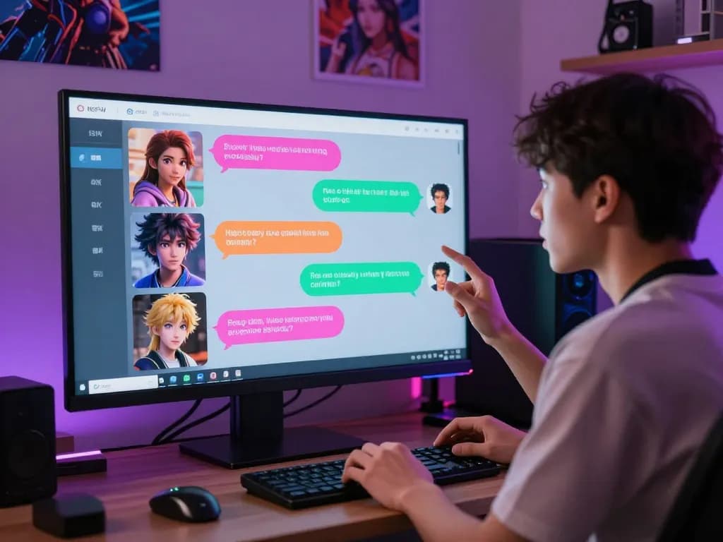 Engaging character AI NSFW chat interaction with customizable features and vibrant digital interface.