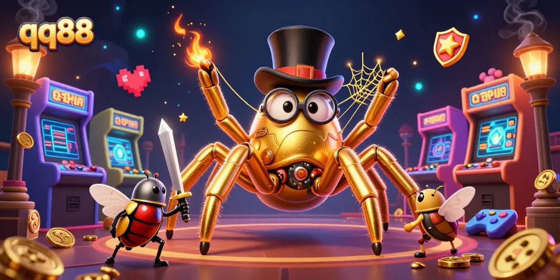 Experience thrilling action at qq88 with a colorful 3D casino adventure illustration