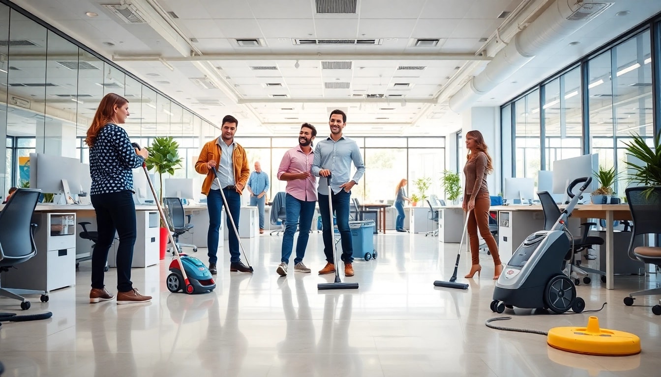 Praxisreinigung Berlin – Professionelles Reinigungsteam in einem modernen Büro für optimale Sauberkeit.