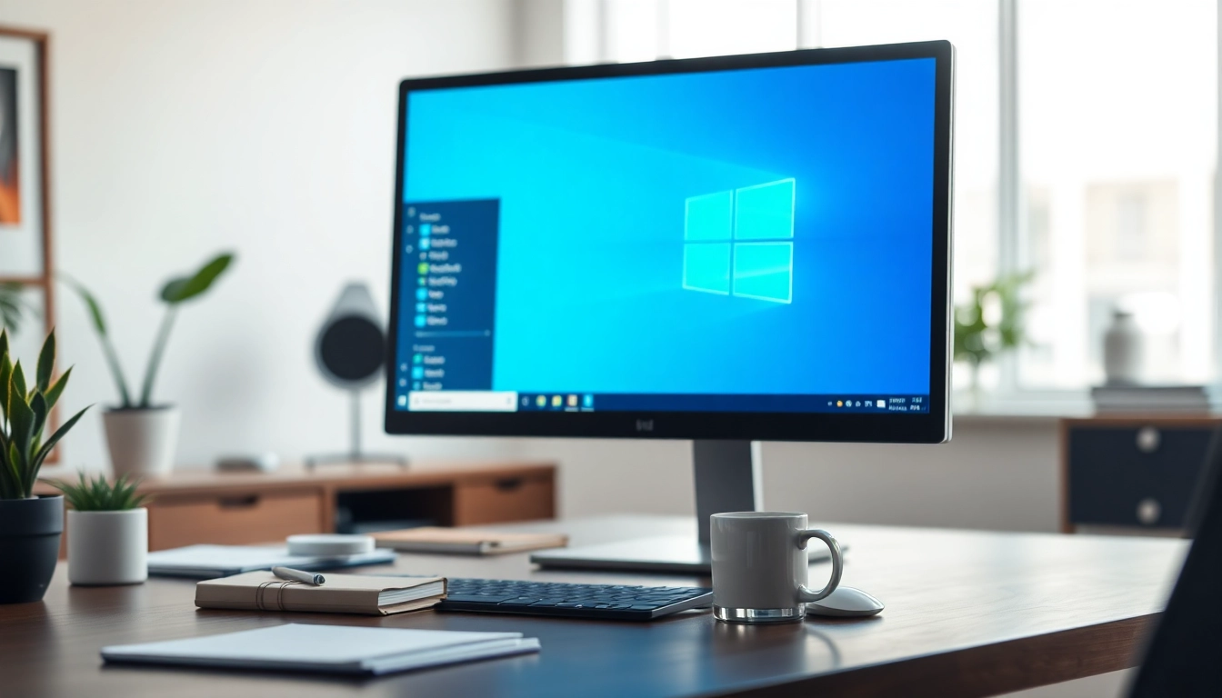 Arbeiten mit Windows 11 LTSC 2024 Business Edition auf einem modernen Schreibtisch in einem professionellen Büro.