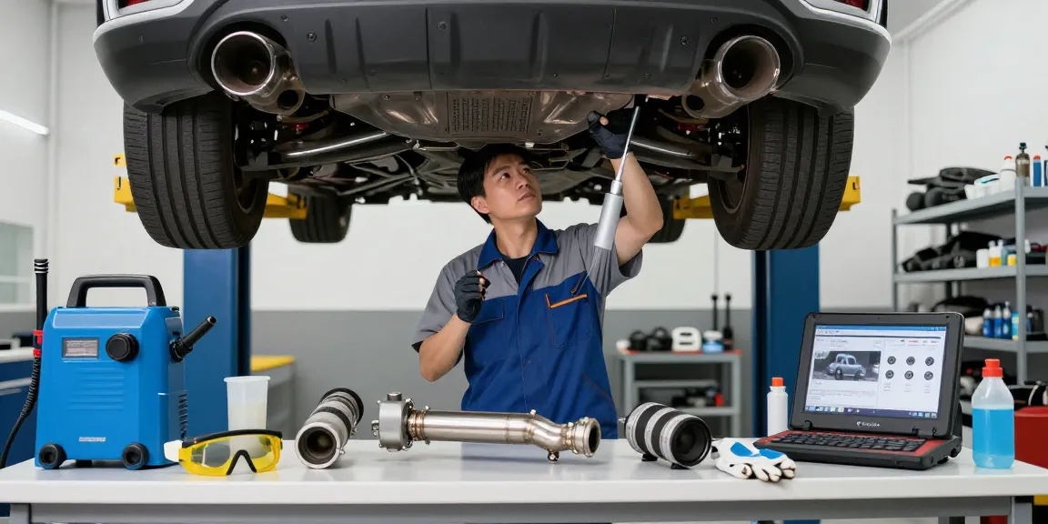 DPF Reinigung Laatzen in professioneller Werkstatt, wo ein Techniker Fahrzeuge inspiziert.