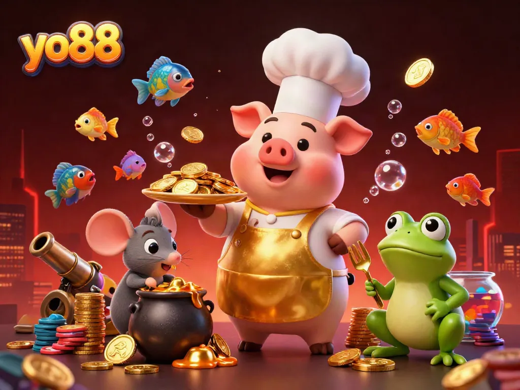 yo88 celebrates fish shooting excitement with a lively scene of characters and vibrant gaming elements