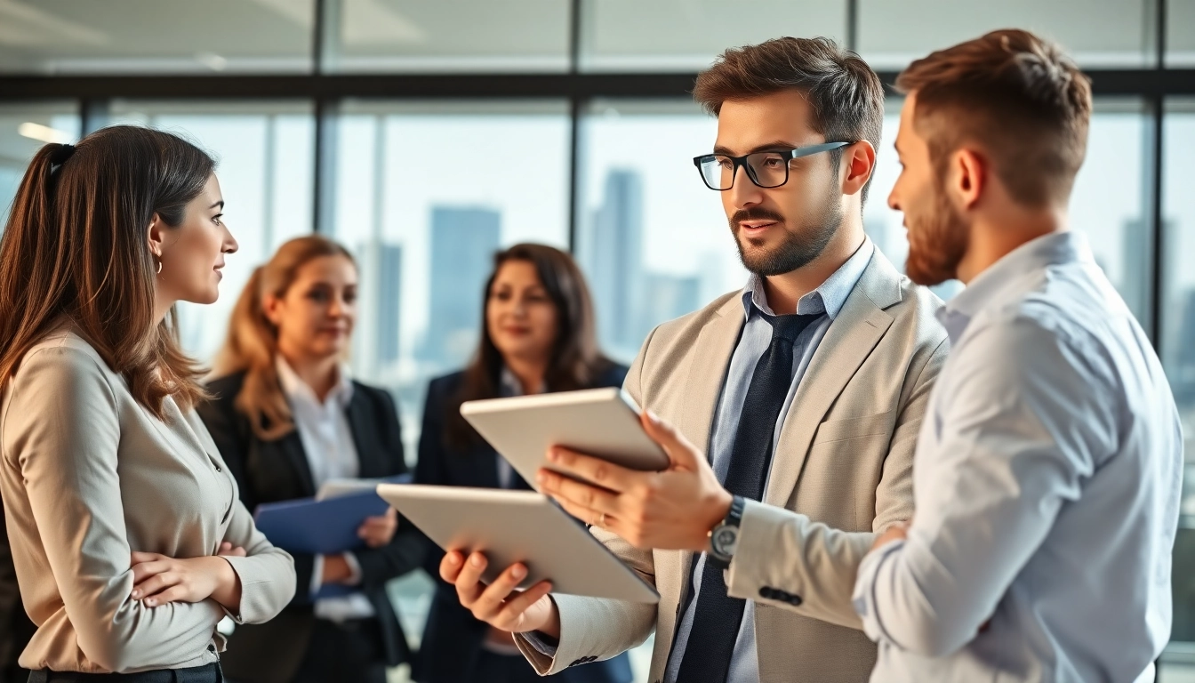 Headhunter Ingenieure beraten in einem modernen Büro über Karrieremöglichkeiten.