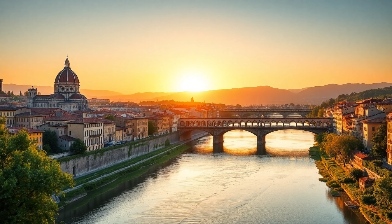 Ausflüge Florenz: Panoramic view of Florence with its historic skyline and the Arno River.