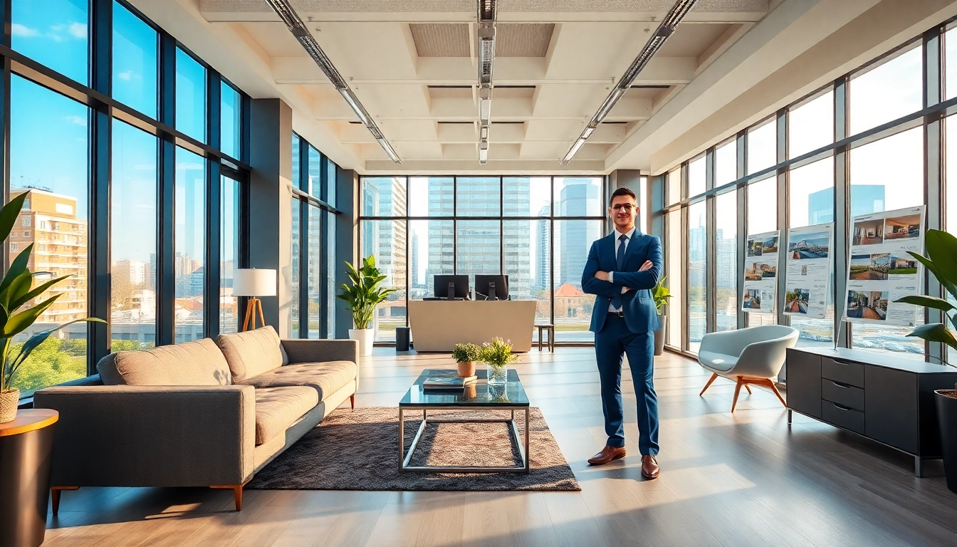 Immobilienmakler Frankfurt Riedberg berät Kunden in einem modernen Büro.