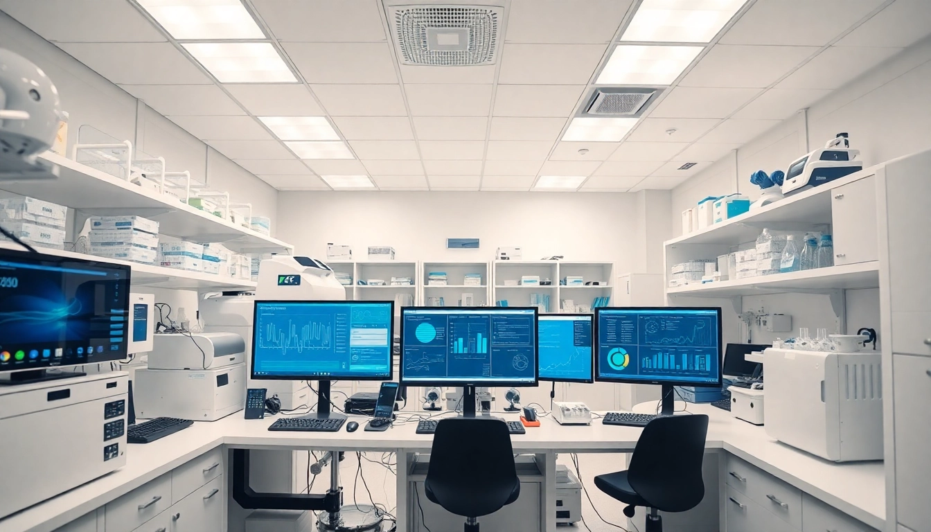 Digitale Loesungen in einem modernen Labor mit innovativer Technologie und praeziser Ausstattung.