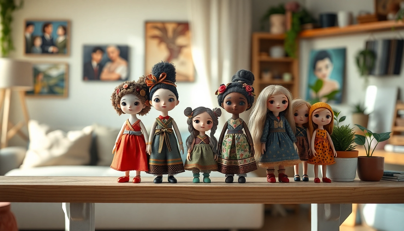 Entdecken Sie die einzigartigen Gutdolls, künstlerisch gestaltet und liebevoll präsentiert in einem einladenden Raum.