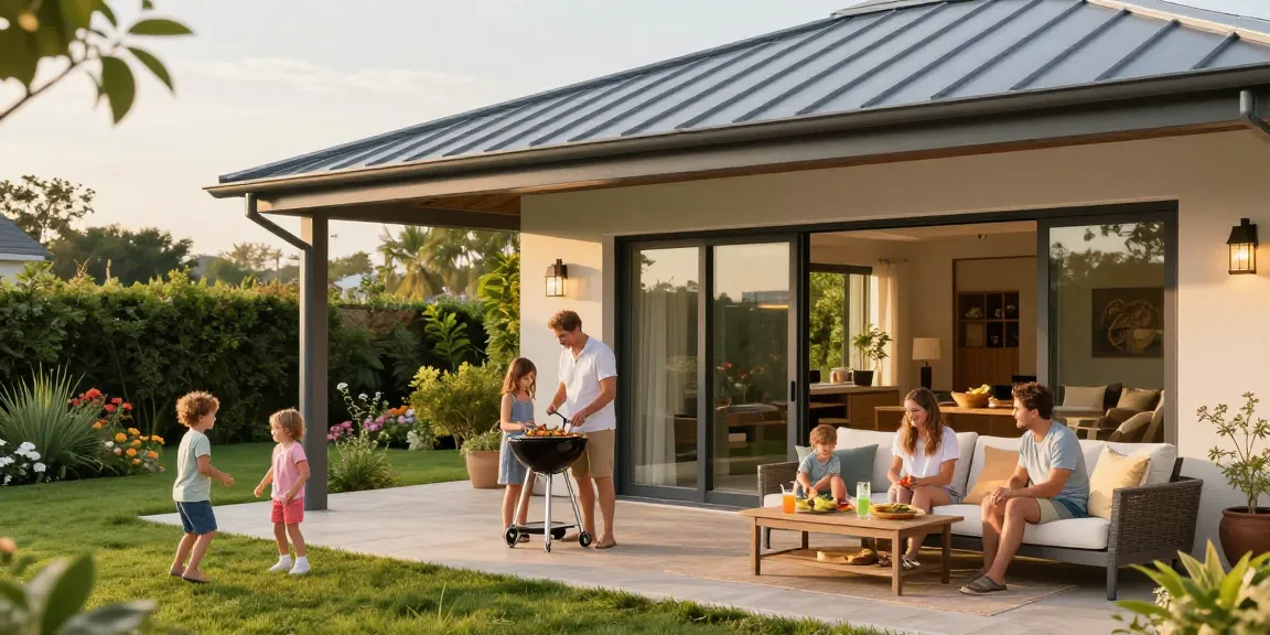 Moderne Terrassenüberdachungen bieten Schutz und stilvollen Charme für Familienfeiern im Freien.