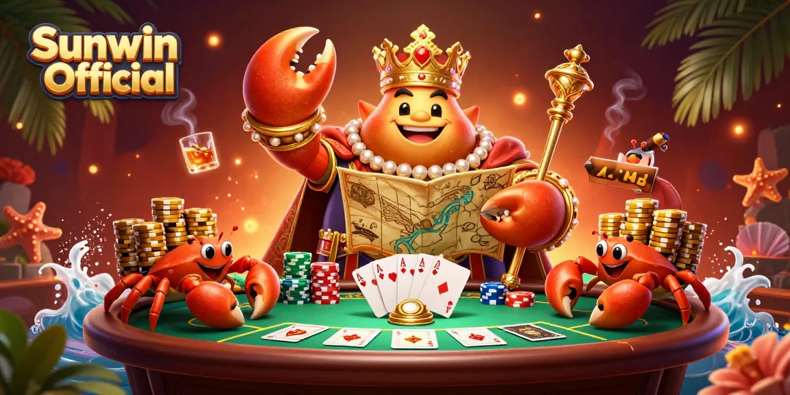 Engage with Sunwin Official through an exciting poker adventure led by a golden crab emperor.