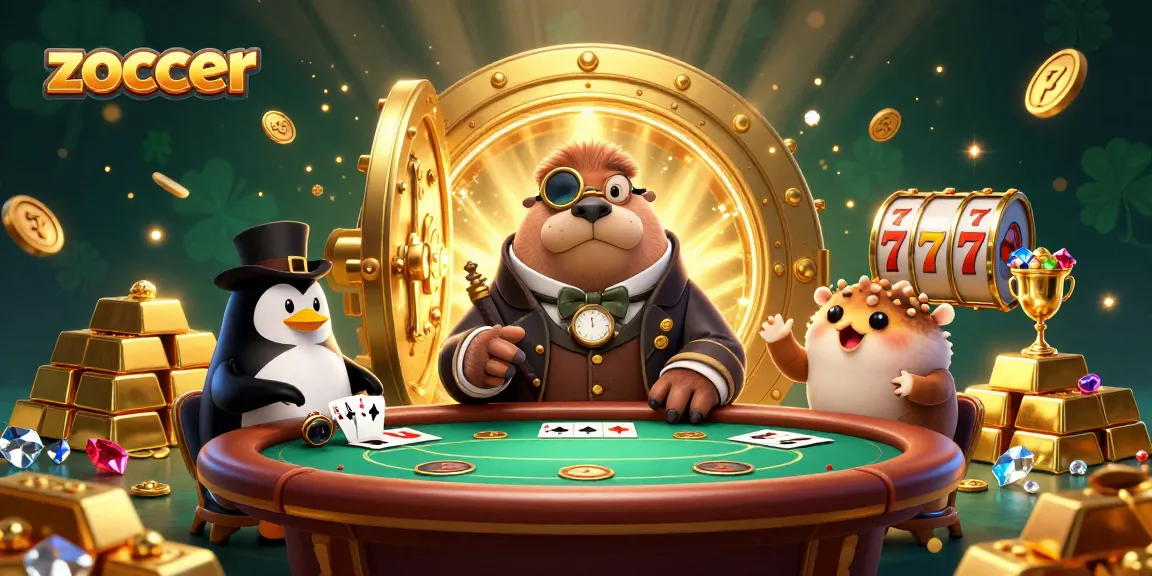 Experience excitement at Zoccer Casino with a jolly walrus and friends at an underwater poker game.