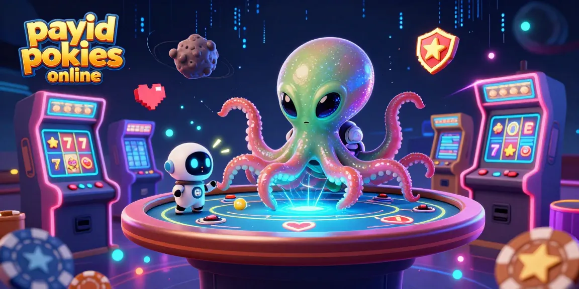 Spin the reels of payid pokies online with a vibrant intergalactic casino scene.
